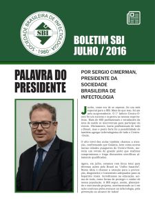 Boletim SBI: julho 2016 - Sociedade Brasileira de Infectologia