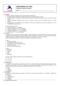 Lista de Química – P2 – 1°Ano Professora: Núbia de Andrade Aluno: