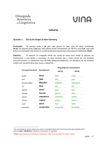 Gabarito - Olimpíada Brasileira de Linguística