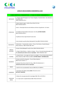 Lista de livros do 9º ano