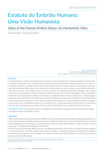Estatuto do Embrião Humano: Uma Visão Humanista
