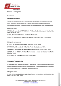 Ementas e bibliografias 1º semestre Introdução à Filosofia Formas