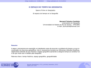 O ESPAÇO DO TEMPO NA GEOGRAFIA