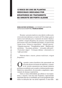 o risco do uso de plantas medicinais indicadas por ervateiros no