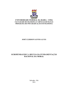 universidade federal da bahia - ufba schopenhauer e a recusa da