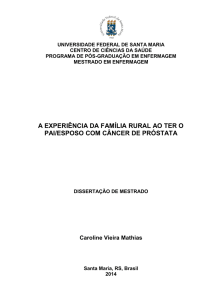 a experiência da família rural ao ter o pai/esposo - Início