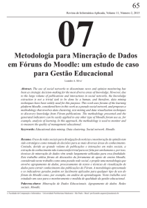 65 Metodologia para Mineração de Dados em Fóruns do Moodle