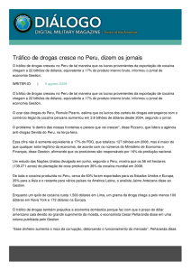 Tráfico de drogas cresce no Peru, dizem os jornais - Dialogo
