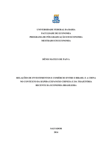 relações de investimentos e comércio entre o brasil e a