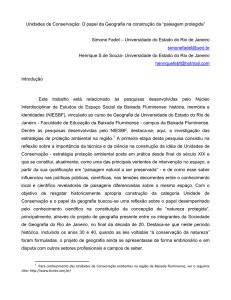 Unidades de Conservação: O papel da Geografia na construção da