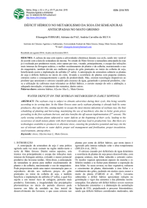 déficit hídrico no metabolismo da soja em semeaduras antecipadas