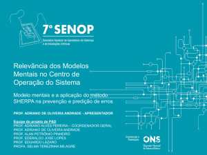 Relev&acirc;ncia dos Modelos Mentais no Centro de Opera&ccedil;&atilde;o do
