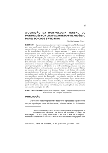 AQUISIÇÃO DA MORFOLOGIA VERBAL DO PORTUGUÊS POR