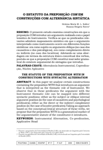 o estatuto da preposição com em construções com alternância