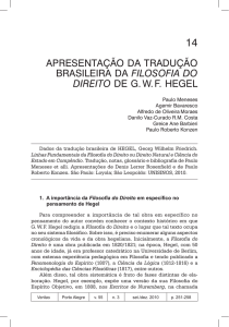 APRESENTAÇÃO DA TRADUÇÃO BRASILEIRA DA FILOSOFIA DO