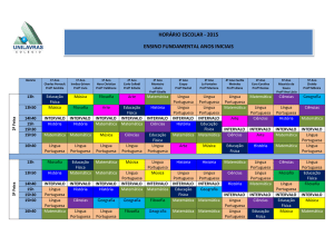 Horário do Ensino Fundamental Anos Iniciais