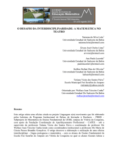 o desafio da interdisciplinaridade: a matemática no teatro