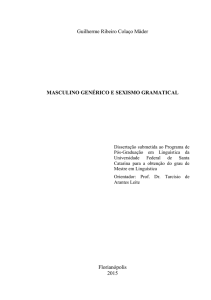 MASCULINO GENÉRICO E SEXISMO GRAMATICAL