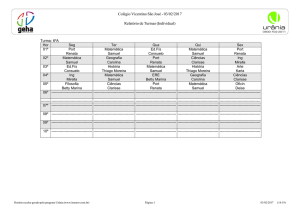 Colégio Vicentino São José - 03/02/2017 Relatório de Turmas