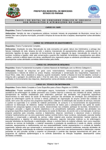 Anexo I do Edital de Abertura Concurso Público Nº 002/2014