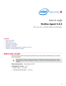 McAfee Agent 5.0.5 Notas de versão Para uso com o McAfee