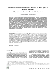 Sistemas de cultivo no cerrado e dinâmica de populações
