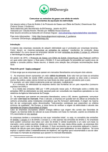 Comunicar as emissões de gases com efeito de estufa