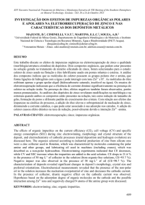 investigação dos efeitos de impurezas orgânicas polares e apolares