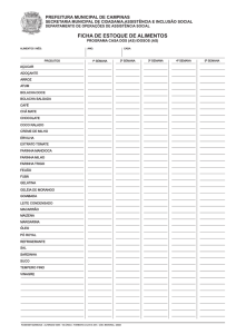 ficha de estoque de alimentos - Prefeitura Municipal de Campinas