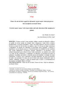 Artigo Câncer de colo do útero: papel do