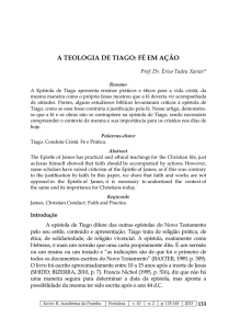 A TEOLOGIA DE TIAGO: FÉ EM AÇÃO