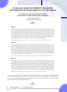 O CLIMA DAS CIDADES DO NORDESTE BRASILEIRO