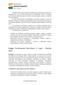 Cargo: Fisioterapeuta Neurológico (1 vaga) – Macaíba (RN)