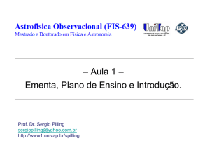 Introdução, ementa e breve historia da astronomia