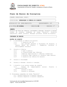 Plano de Ensino de Disciplina