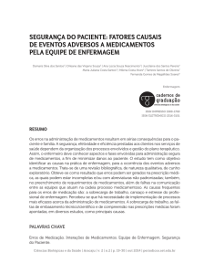 segurança do paciente: fatores causais de eventos adversos