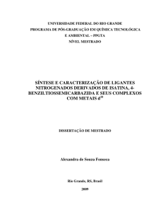 síntese e caracterização de ligantes nitrogenados derivados de