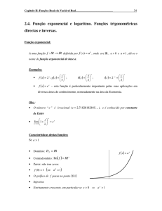 2.4. Função exponencial e logaritmo. Funções trigonométricas