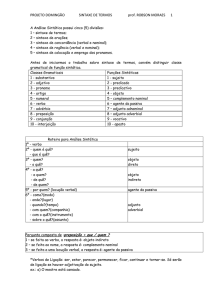 PROJETO DOMINGÃO SINTAXE DE TERMOS prof. ROBSON