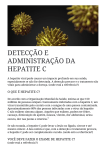 DETECÇÃO E ADMINISTRAÇÃO DA HEPATITE C