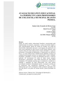 avaliação do linux educacional na perspectiva dos professores de