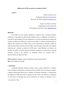 Influência do ICMS do etanol na economia do Brasil