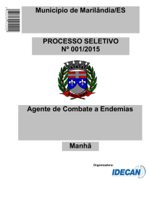 Agente de Combate a Endemias PROCESSO SELETIVO Nº 001