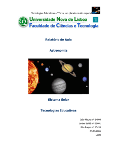 Relatório de Aula Astronomia Sistema Solar