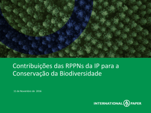 Contribuição das RPPNs da IP para conservação da biodiversidade