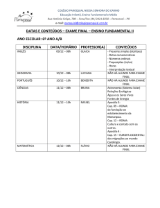 datas e conteúdos – exame final