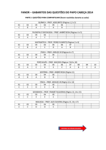 FANOR – GABARITOS DAS QUESTÕES DO PAPO CABEÇA 2014