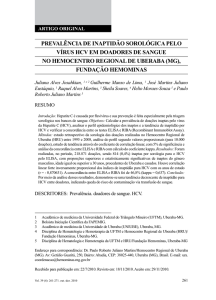 PrEValÊnCia DE inaPtiDÃo SorolÓgiCa PElo VÍrUS HCV EM