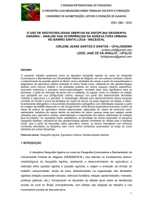 o uso de geotecnologias abertas na disciplina geografia agrária