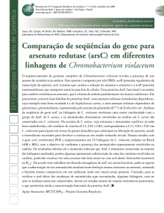 Comparação de seqüências do gene para arsenato redutase (arsC